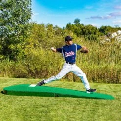 Hot Sale 🧨 Portolite 10"H x 8'6"L x 4'W Outdoor/Indoor Practice Pitching Mound, Green 👍