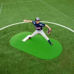 Best Sale 🔥 Portolite 10"Hx11'3"Lx7'7"W Full Length Game Pitching Mound, Green ❤️ -BASEBALL Official Shop a32 843 new 06 1