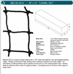 Hot Sale ❤️ 55' & 70' Jaypro All Star Batting Tunnel Nets, #36 Thread Count 🌟 -BASEBALL Official Shop a32 866 5512 1