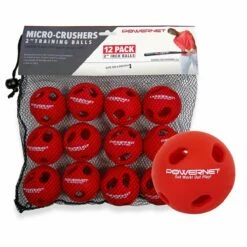Promo 🎁 POWERNET Micro Crushers Limited Flight Training ⚾ Baseballs, 12/pk Yellow 😀 -BASEBALL Official Shop a33 033 04 1