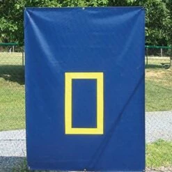 New ⭐ CageSaver Batting Cage Backdrop Protector, 30 oz Navy/Yellow ✨
