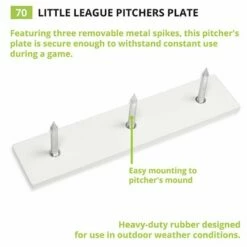 Buy ⭐ Champion Youth League Pitcher's Plate with Spikes, 70 😀 -BASEBALL Official Shop a33 257 new 4 1