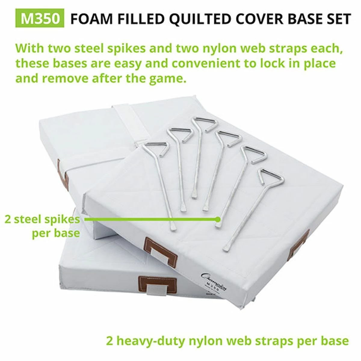 New ๐ Champion 14"x14" Economy โพ Baseball/Softball Bases, White, M300 โจ 3 New ๐ Champion 14"x14" Economy โพ Baseball/Softball Bases, White, M300 โจ - Image 3