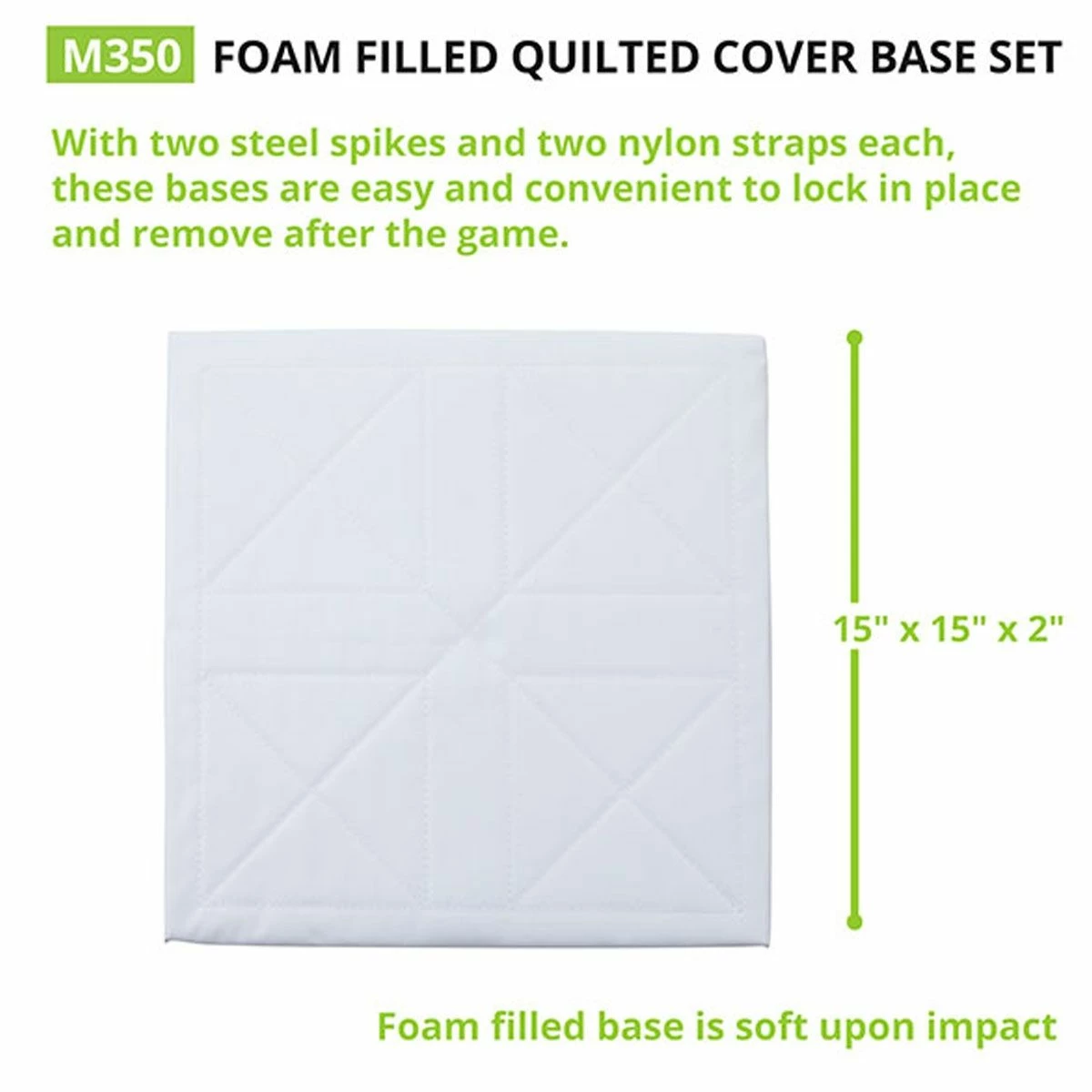 New ๐ Champion 14"x14" Economy โพ Baseball/Softball Bases, White, M300 โจ 2 New ๐ Champion 14"x14" Economy โพ Baseball/Softball Bases, White, M300 โจ - Image 2