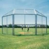 Promo 😀 10'x10', w/ Full Hood Permanent ⚾ Baseball/Softball Backstop, BSCL10HW 🎉