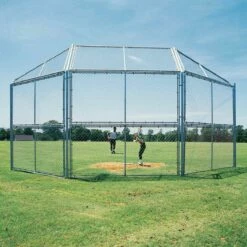 Promo 😀 10'x10', w/ Full Hood Permanent ⚾ Baseball/Softball Backstop, BSCL10HW 🎉