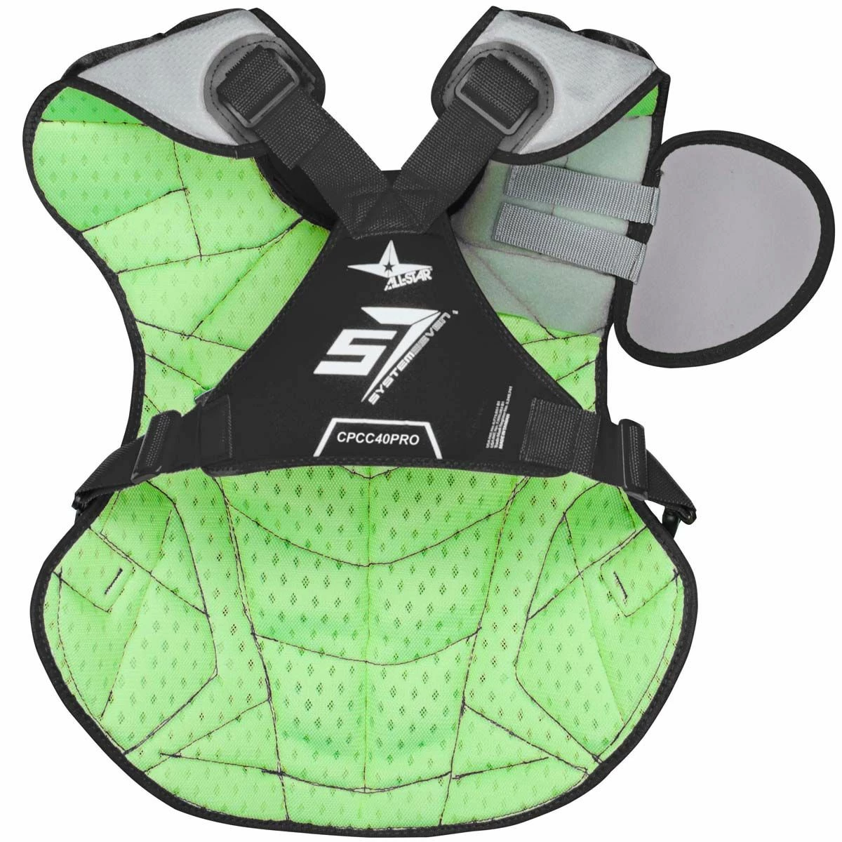 Hot Sale 🌟 All Star CPCC40PRO System7 NOCSAE Adult 16.5" Axis Catcher's Chest Protector Silver 🔥 2 Hot Sale 🌟 All Star CPCC40PRO System7 NOCSAE Adult 16.5" Axis Catcher's Chest Protector Silver 🔥 - Image 2