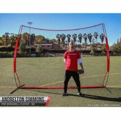 New 😀 POWERNET 9'Hx12'W Portable Barrier Sport Net Red ⌛ -BASEBALL Official Shop a63 354 new 01 1