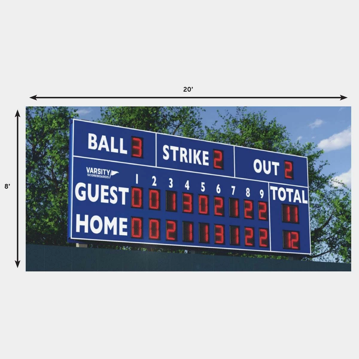 Best deal 💯 Varsity Scoreboards 3320 ⚾ Baseball-Softball Scoreboard, 20'W x 8'H 🔥 4 Best deal 💯 Varsity Scoreboards 3320 ⚾ Baseball-Softball Scoreboard, 20'W x 8'H 🔥 - Image 4