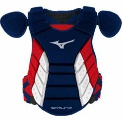 Wholesale ✔️ Mizuno Samurai NOCSAE Catcher's Chest Protector Black/Maroon 🧨 -BASEBALL Official Shop navy red 1